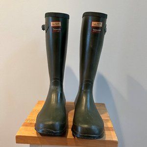 LL BEAN WELLIES MEN'S GREEN RUBBER 15" PULL ON WATERPROOF RAIN BOOTS SIZE 11